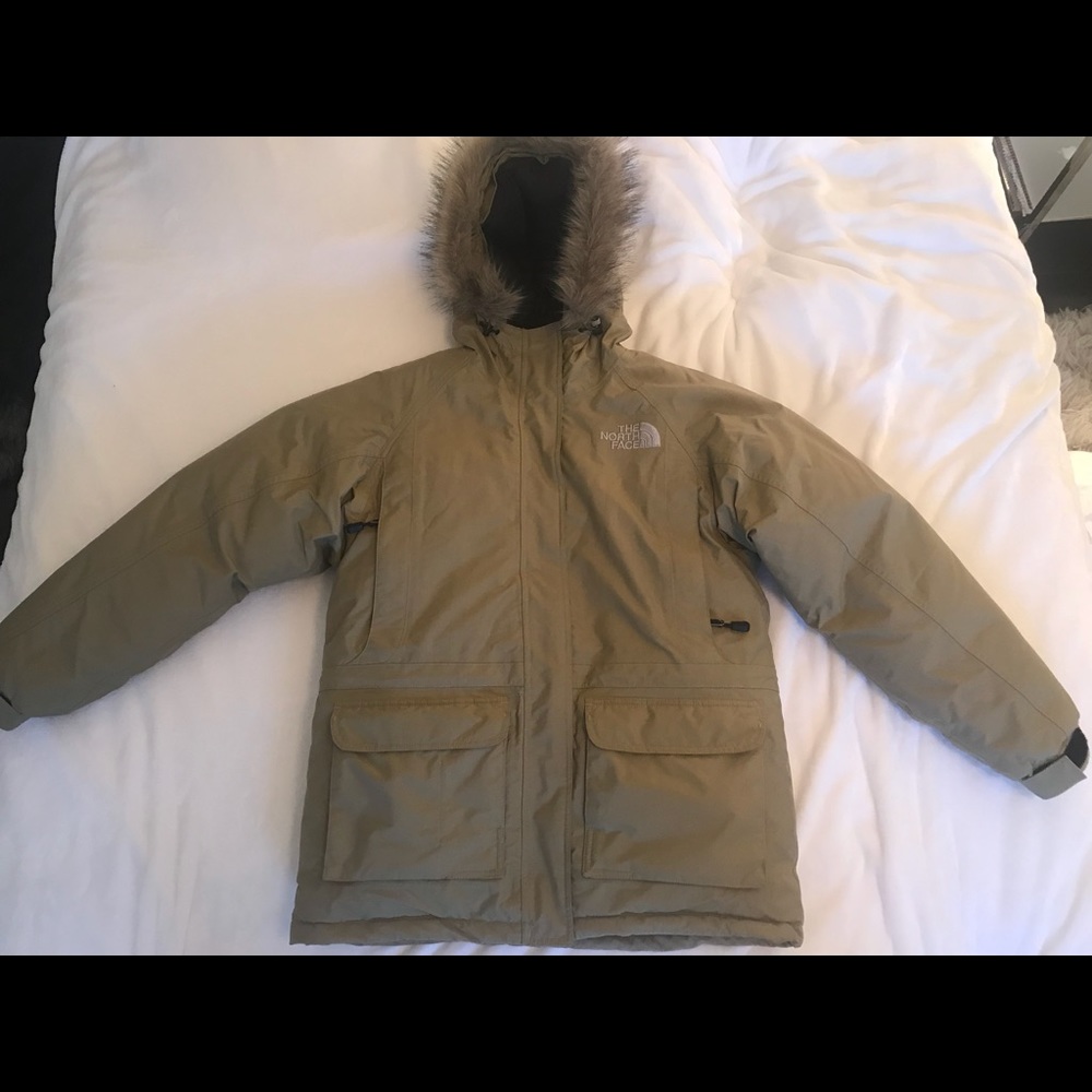 North Face down fur jacket